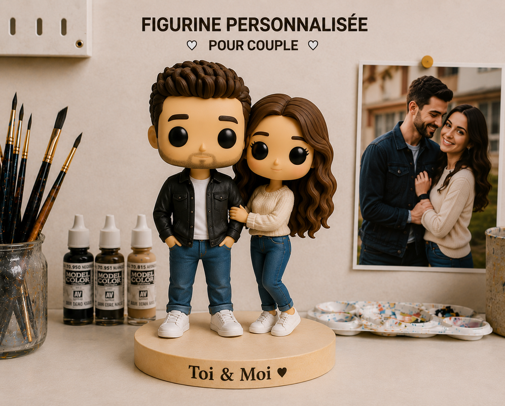 Figura Personalizada 3D Chibi Pop desde Foto | Mini Yo | Regalo para Parejas, Bodas, Familia, Amigos y Profesiones (10 CM, 1 persona)